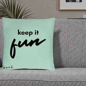 Perna Decorativa Keep It Fun, 40x40 cm, Verde Menta, Husa Detasabila, Perna Inclusa, BEKZ®