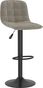 vidaXL Scaun de bar, gri deschis, catifea