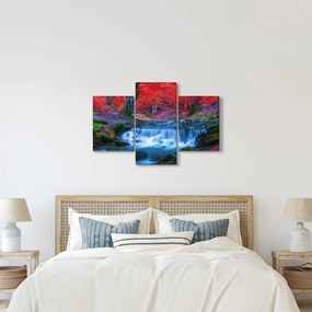 Tablou - Cascada în pădurea roșie (90x60 cm)