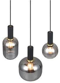 Lustră neagră cu abajur din sticlă Diva – Trio