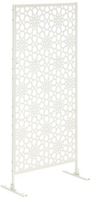 Outsunny Panou paravan de protecție decorativ exterior alb cu model din metal, 92 x 45 x 198 cm | Aosom Romania