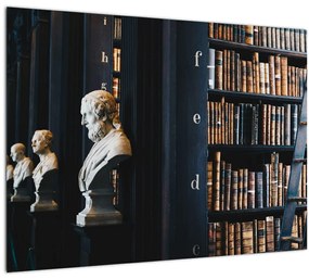 Tablou pe sticlă - La bibliotecă (70x50 cm)