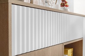 Comodă TV Bliwon 148 cm cu sertare - herringbone scandi/alb mat