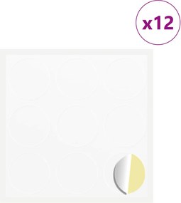 vidaXL Autocolant 12 pcs Alb Ø 20 x 0,5 mm Hârtie
