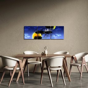Tablou - Reflecția echilbrului (cu ceas) (90x30 cm)