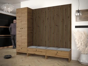 Mobilier hol Esmaldos VI (Stejar artisan + Negru + Gri) . 1104723