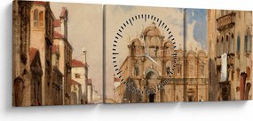 Tablou - Jules-Romain Joyant, The Scuola di San Marco, Venice, reproducere (cu ceas) (90x30 cm)