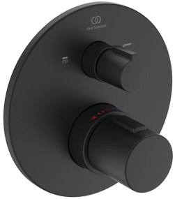 Baterie termostatata pentru cada incastrata, neagra Negru mat