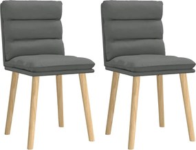 vidaXL Scaune de sufragerie, 2 buc., gri închis, material textil