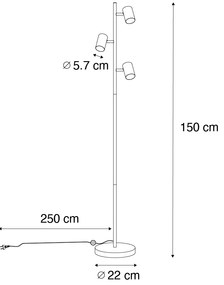 Lampa de podea moderna bronz 3 lumini - Jeana