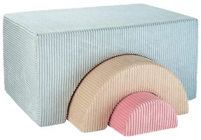 Teren de joacă din spumă verde mentă 3 buc. din catifea reiată înălțime 37 cm 75x49 cm Rainbow Montessori – Wigiwama