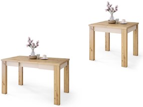 Mazzoni FONTE Stejar Artisan / Bej (Șampanie) - MASĂ CLASICĂ DE BUCĂTĂRIE/LIVING EXTENSIBILĂ PÂNĂ LA 130 cm!
