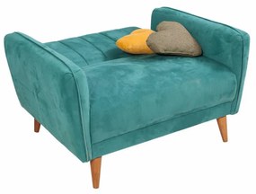 Canapea 2 Locuri, Lemn Solid, Aqua Loveseat, Verde Marin