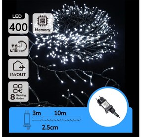 Aigostar - Ghirlandă de Crăciun LED pentru exterior, 400 LED, 8 funcții, 13 m, IP44, alb rece