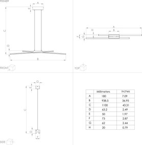 Lustră LED pe cablu dimabilă PANAGRIA 2xLED/13W/230V Eglo 900489