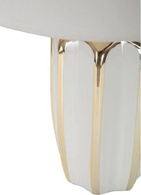 Veioză albă-aurie din ceramică cu abajur textil (înălțime 40,5 cm) Cassy – Mauro Ferretti