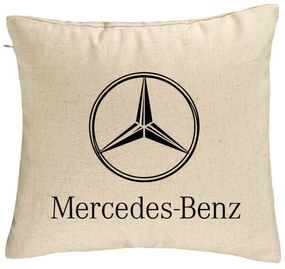 Perna Decorativa, Model Mercedes, 40x40 cm, Bej, Husa Detasabila, Burduf