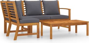 vidaXL Set mobilier de grădină cu perne, 4 piese, lemn masiv de acacia