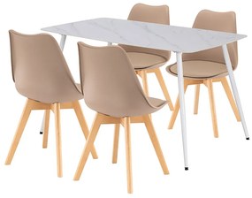 Ravena 4+1 set de sufragerie alb-bej