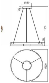 Lustră LED dimabilă pe cablu CASTLE LED/36W/230V negru Redo 01-3173