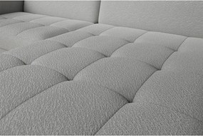 Colțar gri extensibil/cu spațiu de depozitare cu tapițerie din țesătură bouclé (cu colț pe partea stângă/cu șezlong) Gomsi – ELTAP