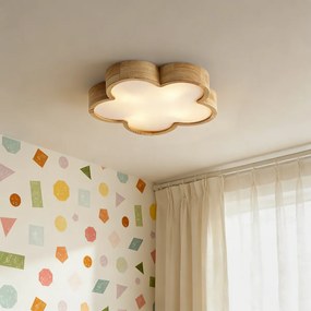 Plafonieră pentru copii din lemn cu alb - Lucille