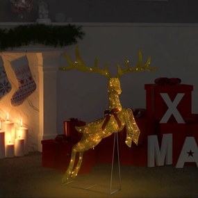 Decorațiune ren zburător de Crăciun 120 LED alb cald auriu