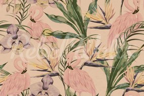 Fototapet, Vintage Flamingos, Rebel Walls