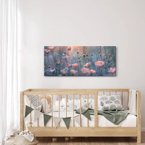 Tablou - Flori în culori pastelate (120x50 cm)