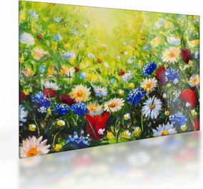 Tablou pe sticlă - Flori sălbatice (70x50 cm)