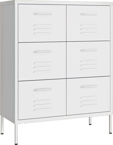 vidaXL Dulap cu sertare, alb, 80x35x101,5 cm, oțel