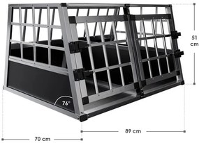 Juskys Lada din aluminiu pentru caini LX