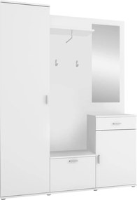 Mobilier hol AMALIA, alb, PAL melaminat, 145x29x188 cm
