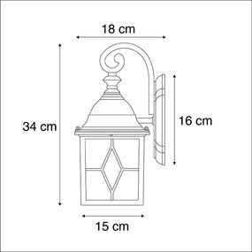 Lampă de perete exterioară inteligentă romantică bronz cu Wifi A60 - Londra