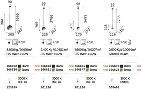 Pendul modern BLOOM SP1 D30 NERO