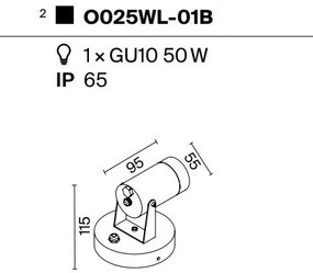 Aplica de perete exterior cu spot directionabil IP65 Scope
