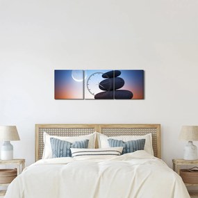 Tablou cu pietre suprapuse (cu ceas) (90x30 cm)