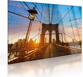 Tablou pe sticlă - Podul Brooklyn, Manhattan, New York (70x50 cm)
