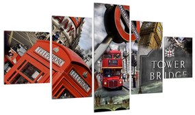 Tablou compus - icoanele Londrei (125x70 cm), în 40 de alte dimensiuni noi