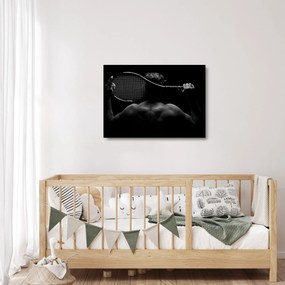 Tablou pe sticlă - Jucătorul de tenis (70x50 cm)