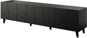 Comoda TV ETNA, negru, PAL laminat, 200x42x52 cm