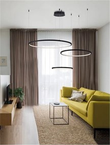 Lustra LED suspendata design circular PURPLE 3 ring neagra