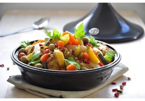 Vas tajine din ceramică Emile Henry Flame, ⌀ 32 cm, negru