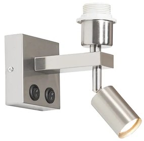 Lampa de perete moderna din otel cu lampa de citit - Brescia