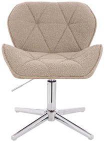 HR111CROSS Scaun Latte Boucle cu Bază Cromata