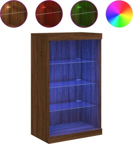 vidaXL Servantă cu lumini LED, stejar maro, 60,5x37x100 cm
