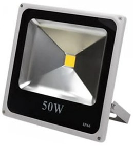 Proiector LED exterior si interior IP 66 Slim, 50W, Gri+negru