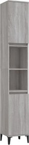 vidaXL Dulap de baie, gri sonoma, 30x30x190 cm, lemn prelucrat