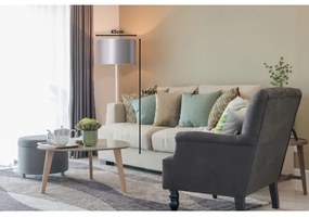 Lampadar Duolla CANNES 1xE27/15W/230V d. 45 cm argintiu/alb