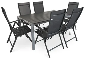 Set de gradina Alvero, dreptunghi - 6 locuri, negru